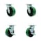 Service Caster Tool Box Caster Wheel Set 6'' Green Poly on Cast Iron Swivel Casters, 4PK TOOL-SCC-30CS620-PUB-GB-2-TLB-2 - alternate 1